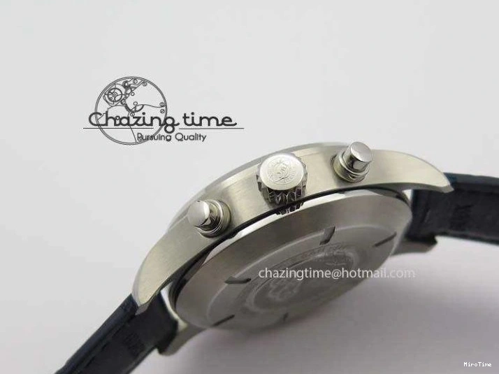 MIROTIME 0723 Pilot Chrono SS IW387809 ZF 1:1 Best Edition Silver Dial Blue Numbers On Blue Leather Strap A Lightweight 7263